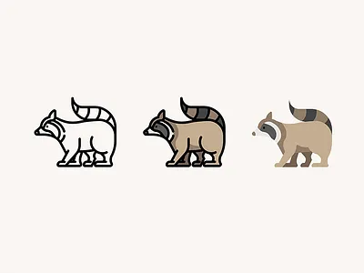 Raccoon - Animal icon design animal color design icon raccoon zoo