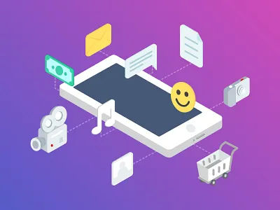 Isometric Phone Illustration illustration isometric icons mobile app icons