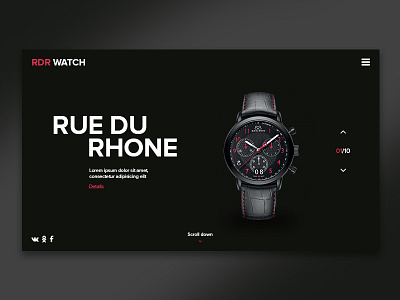 RUE DU RHONE chronometer clock landing page site ui web