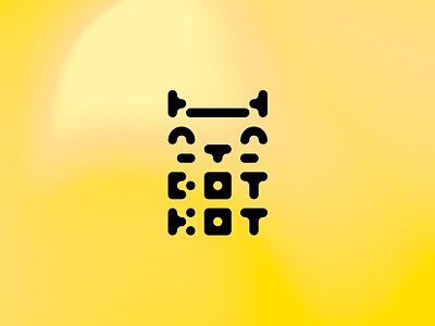 DOT KOT badge black branding cat cute identity illustration lettering logo mark sign yellow