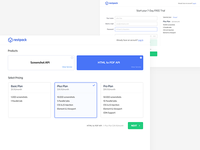 Signup clean plans pricing problem solving sign signup ui user experience ux