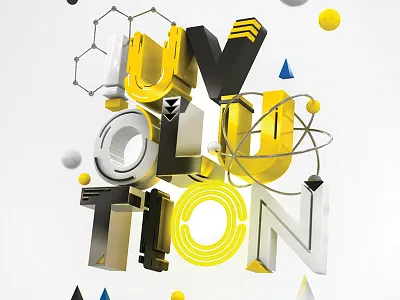 Caixa IUVolution 3d branding illustration
