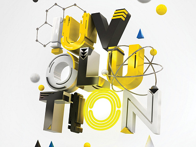 Caixa IUVolution 3d branding illustration