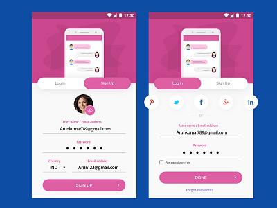 Login page designing ui