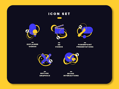 Icons Set design. elements icons. motion.