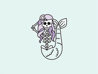 Skull Mermaid first shot icon mermaid sea seashell skeleton skull underwater