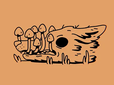 Fungus animal digital art fungus illustration nature procreate pocket selling tattoo wolf