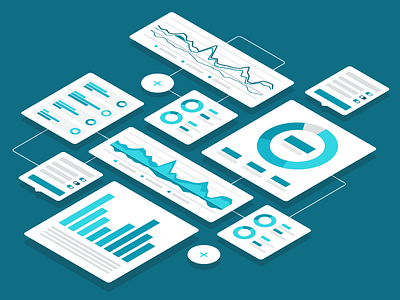 Report Builder analytics data illustration isometric report