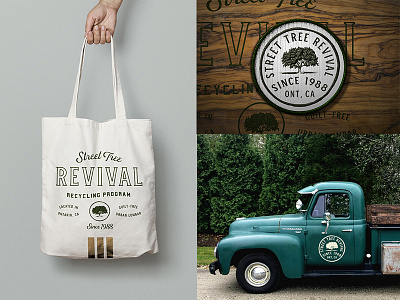 Street Tree Revival Logo Mockup branding legacy logo mockup patch treeillustration truck vintage woodslab