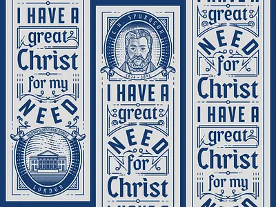 Spurgeon Bookmark engraving etching illustration ornament portrait scratchboard typography vignette