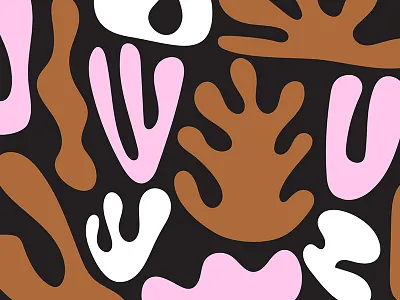 Blob, Blob, Blob... black blob bold brown pink shape white