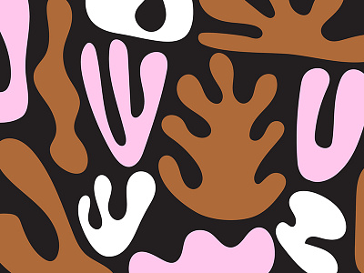 Blob, Blob, Blob... black blob bold brown pink shape white