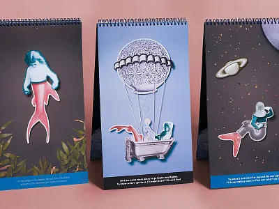 What's Up There? assemblage balloon book children childrens book collage illustration mermaid space spiral steam writing