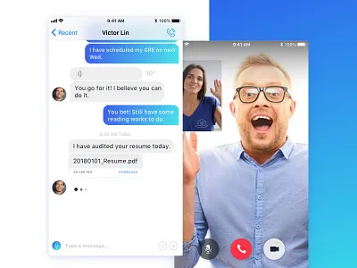 Chat UI chat conversation ui education file iphone video