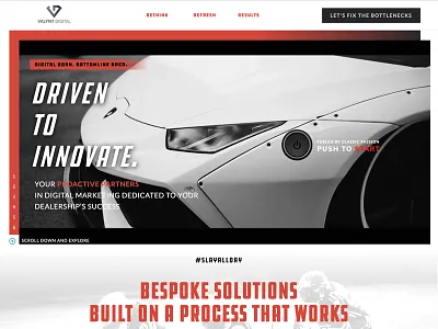 Driven automotive bespoke design digital agency landing page microsite ui ux webflow