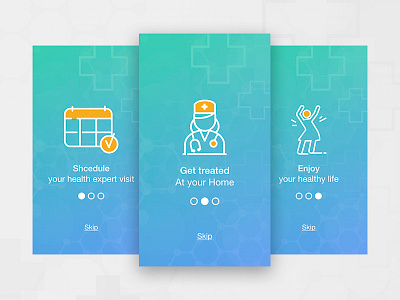 Walkthrough Design For Medical Application ui design ux design visual design walkthrough