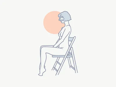 This Caribbean Life caribbean chair female illustration minimal model nude sun tropical woman