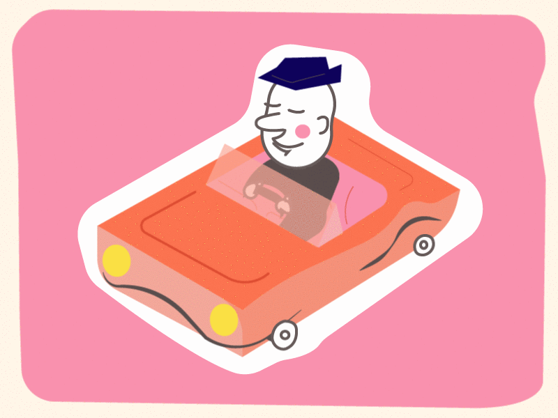UPA Style Car after effects cartoon illustrator vector