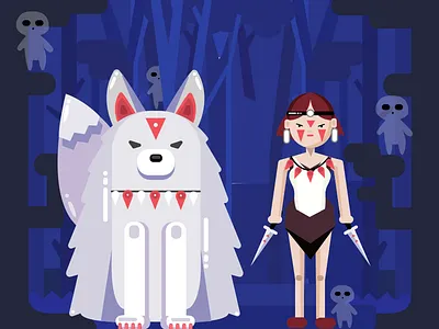Mononoke princess anime anime illustration character forest gibli mononoke studio wolf