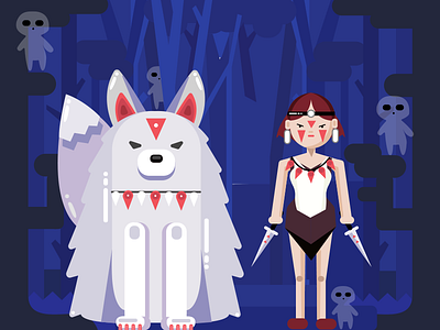 Mononoke princess anime anime illustration character forest gibli mononoke studio wolf