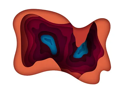 WIP 2.1 3d canyon clean illustration progress vector water