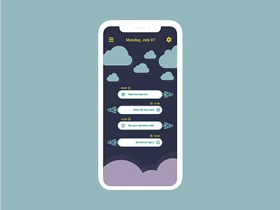 Daily UI Challenge Day #42 - Todo List app dailyui gradient icon mobile ui ux