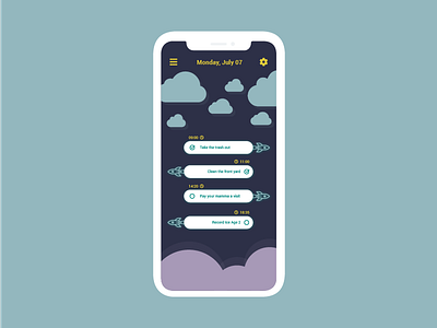 Daily UI Challenge Day #42 - Todo List app dailyui gradient icon mobile ui ux
