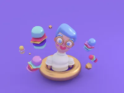 Grant dreams of burgers 3d burger c4d cinema gold pastel pretty patties
