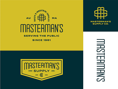 Mastermans badge brand branding heritage industrial lockup logo mark supply tools type