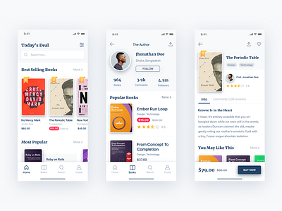 Book App app article author book design ebook iphone minimal read ui visual