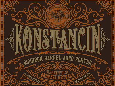 Label design for Konstancin Brewery beer brand craft design handlettering konstancin label mikstura morawski poland typografia typography