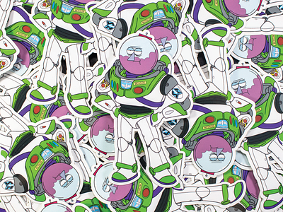 Benson X Buzz Lightyear benson buzz cartoons illustration mashup mashups movie regular show smash stickers toy story vector