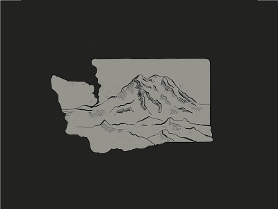 Sun's out, Rainier's out illustration mountain mt. rainier national park outdoors rainier state usa volcano washington