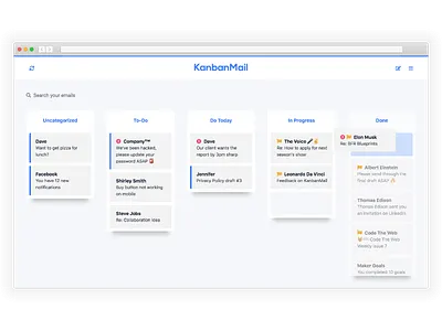 KanbanMail Web App app email emails kanban saas ui web app