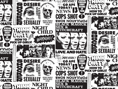 THINK DIRTY california cops hate love pattern police politics print san francisco trump typography