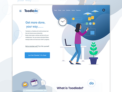 To-do landing page app to do toodledo tool