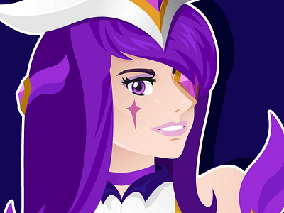 Star Guardian Syndra fan art illustration league of legends purple star star guardian syndra vector wip