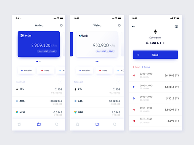 wallet blockchain card cryptocurrency transaction ui wallet