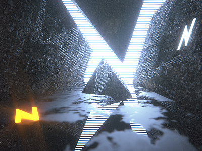 N Of Neon 3d c4d cinema4d illumination lettering light neon octane octane render reflection