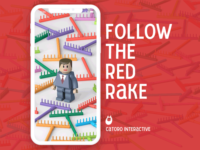 Follow the red rake 3d cinema 4d game