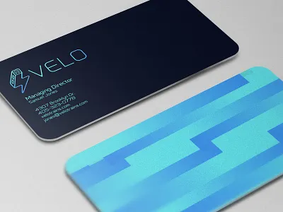 Velo Business Cards bolt fast futuristic gradient modern public transport railroad speed tracks train train logo velocity business cards