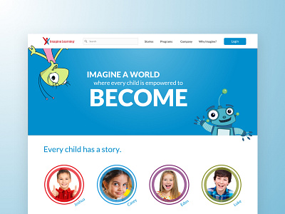 Imagine Learning children design kids learning marketing reading ux