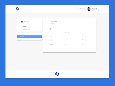 Spectre project - Designs for access token management project console project managment uxui web designs