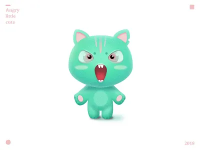 Angry little cute cute illustration
