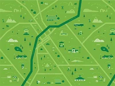 San Luis Obispo Map green illustration map pattern roads san luis obispo