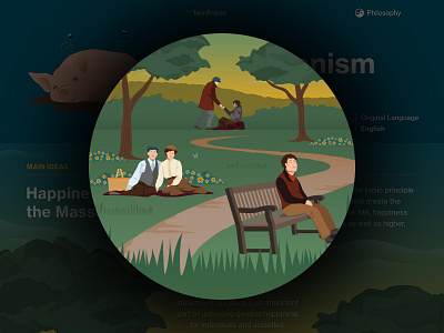 Utilitarianism - Course Hero Series book course hero design education flat illustration illustrator infographic series study guide vector