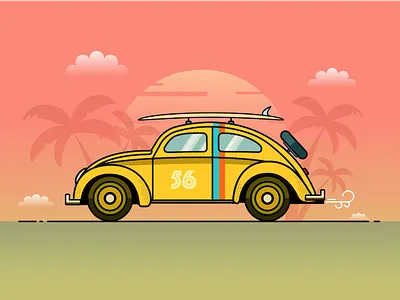 VW Beetle Illustration Tutorial for Smashing Magazine affinity designer article bold car color colour flat design flat illustration stroke vector vectorial volkswagen