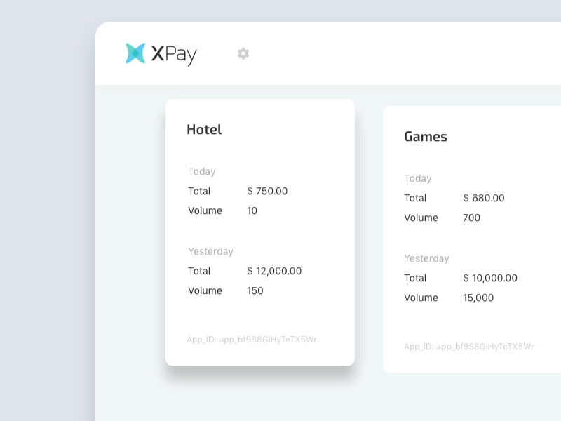 XPay Card ae animation card data design gif ui ux web