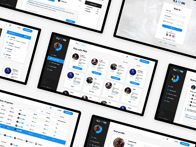 PlaPro - Screens clean clear cybersport games interface minimal ui ux web webdesign