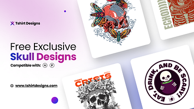 Free Exclusive Skull Designs download free freebie poster print on demand skull tshirt tshirt design vector